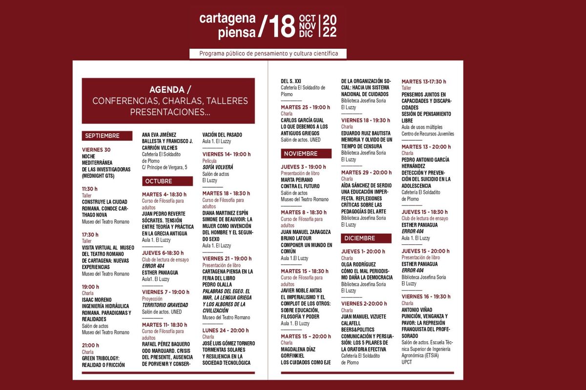 Programa Cartagena Piensa 18 (octubre-diciembre 2022)