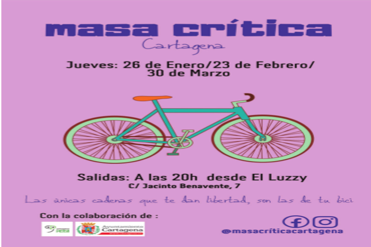 Cartagena Piensa: CONVOCATORIAS DE MASA CRÍTICA. Promover el uso de la bicicleta en la ciudad.