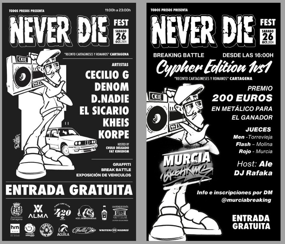 FESTIVAL NEVER DIE. RECINTO CARTAGINESES Y ROMANOS. 26 DE OCTUBRE