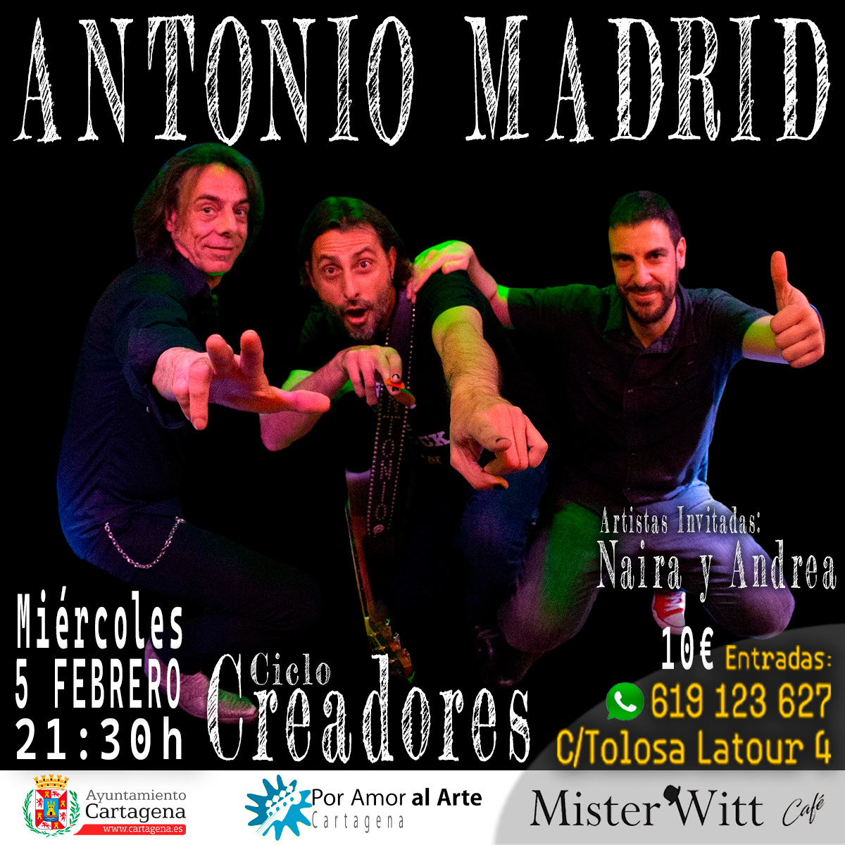 CICLO CREADORES: ' Antonio Madrid + Naira y Andrea'. Mister Witt Caf.