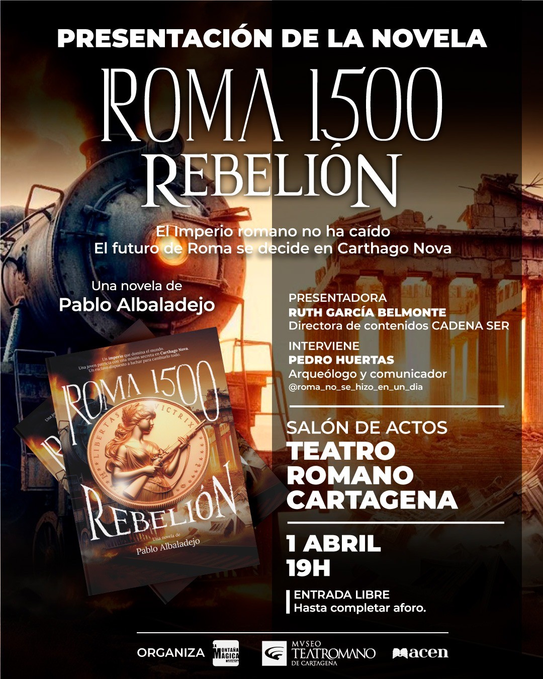 PABLO ALBALADEJO presenta su novela 'Roma 1500 Rebelin'. Teatro Romano