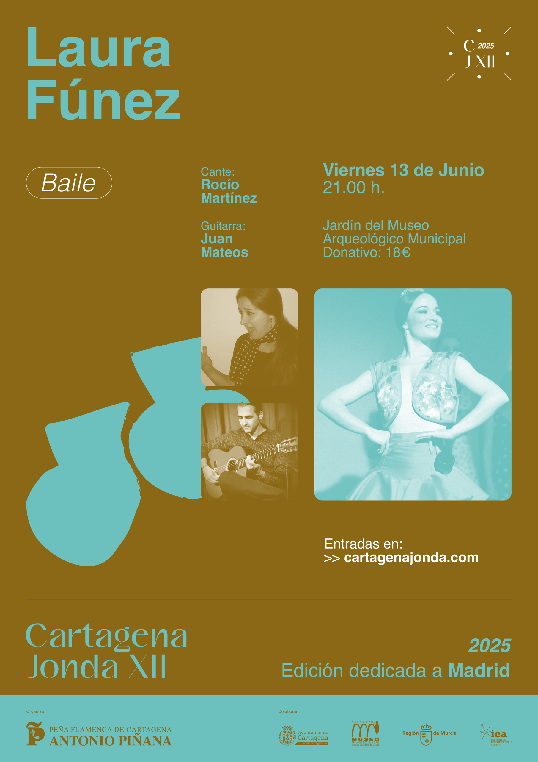 CARTAGENA JONDA XII: ACTUACION DE LA BAILAORA LAURA FNEZ. Jardines del Museo Arqueolgico de Cartagena