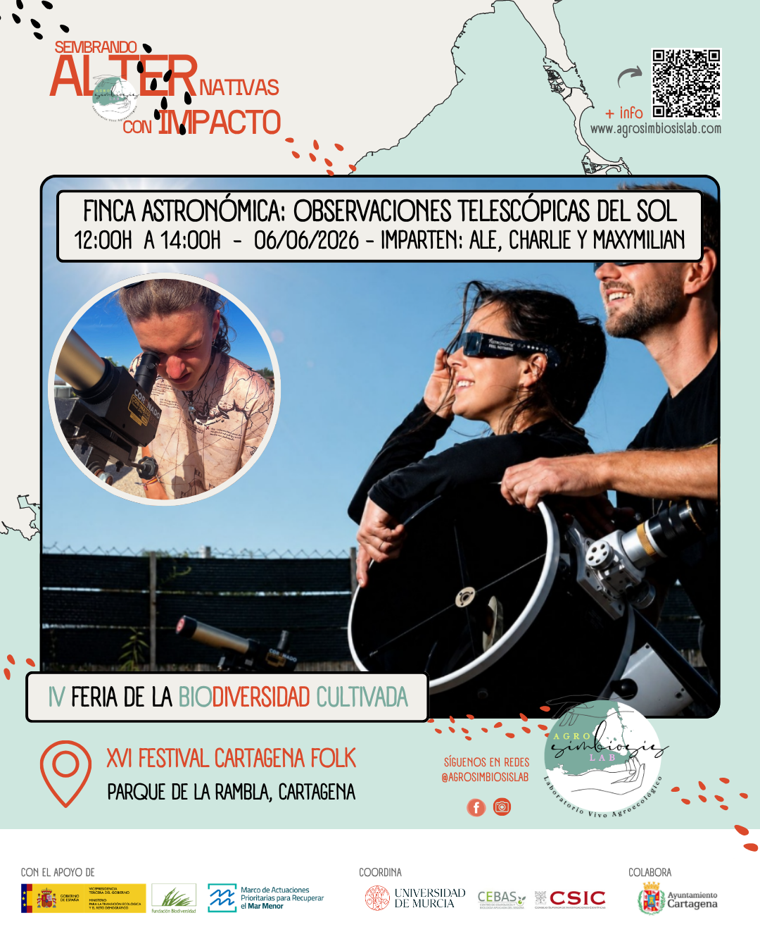 CARTAGENA FOLK:`IV FERIA DE LA BIODIVERSIDAD CULTIVADA�. Taller de Observaciones telesc�picas del Sol. 