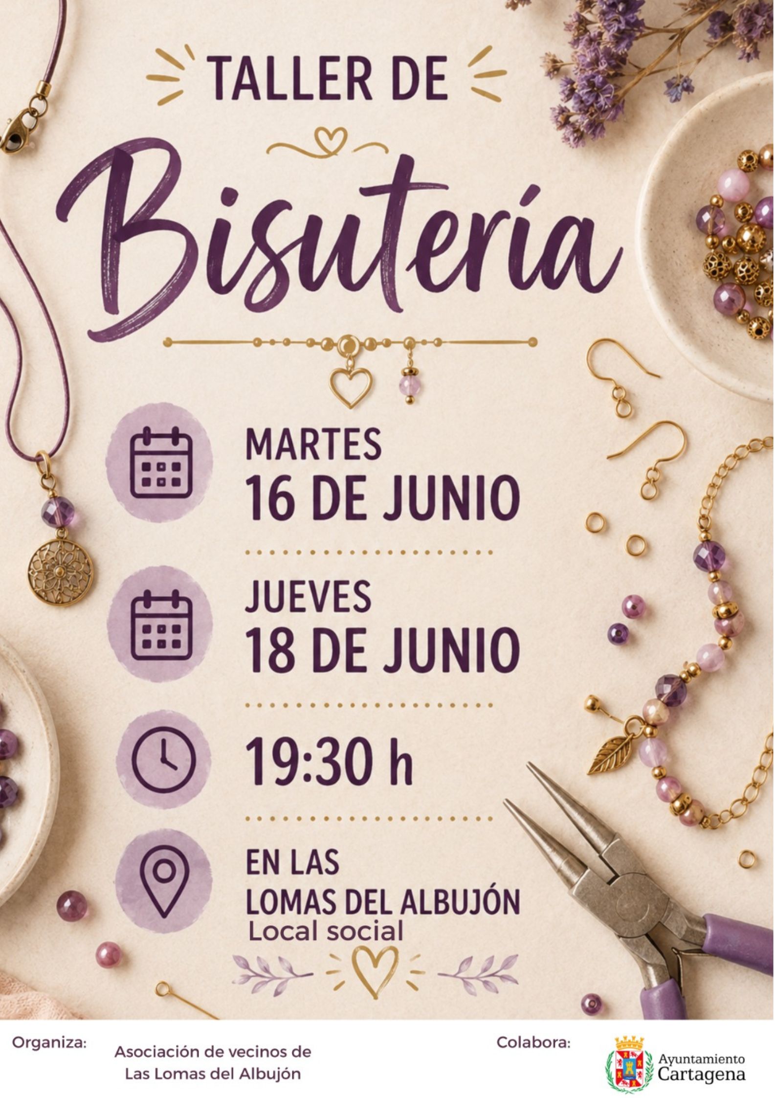 CULTURA CERCANA: TALLER DE BISUTER�A. LAS LOMAS DEL ALBUJ�N