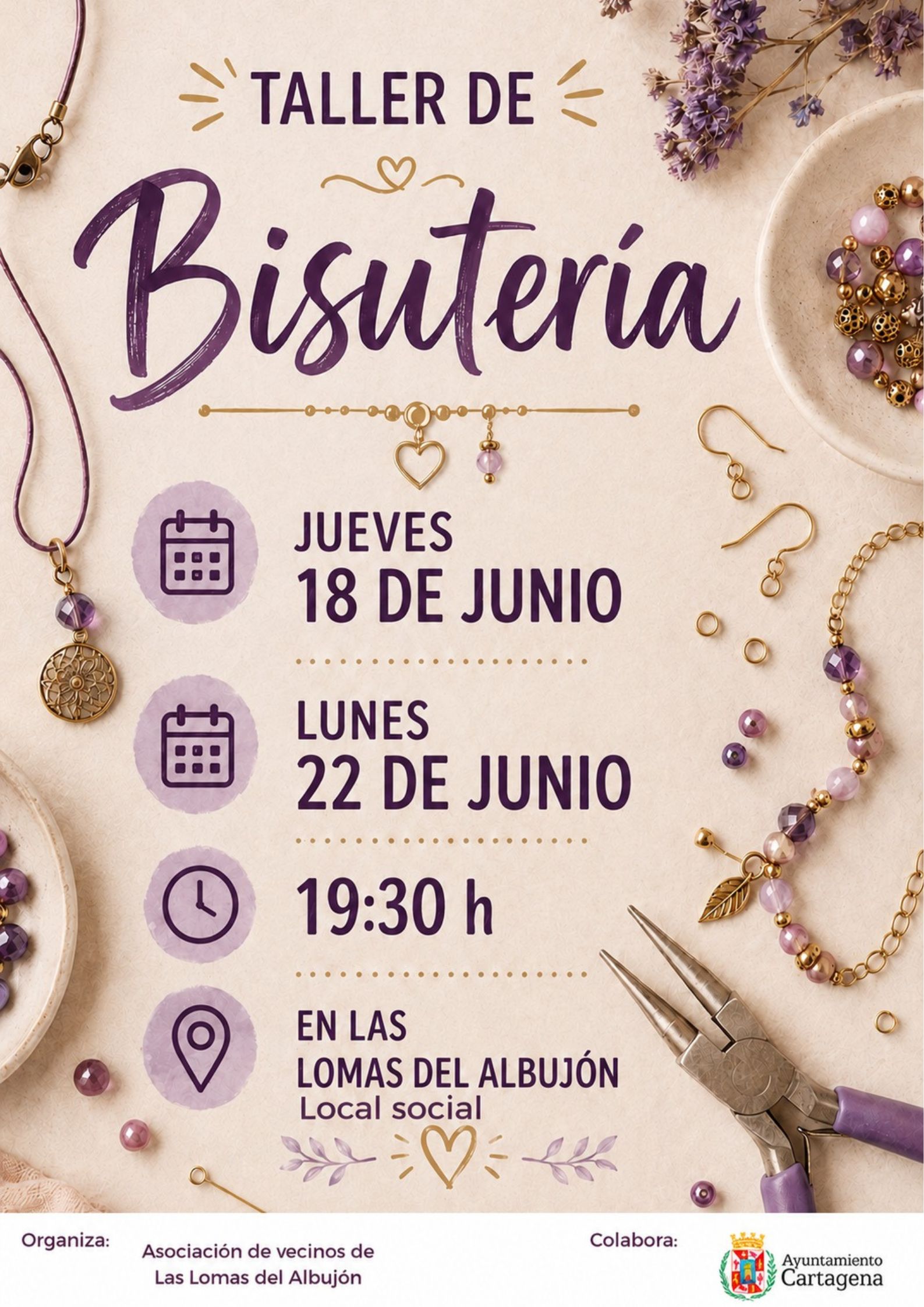 CULTURA CERCANA: TALLER DE BISUTER�A. LAS LOMAS DEL ALBUJ�N