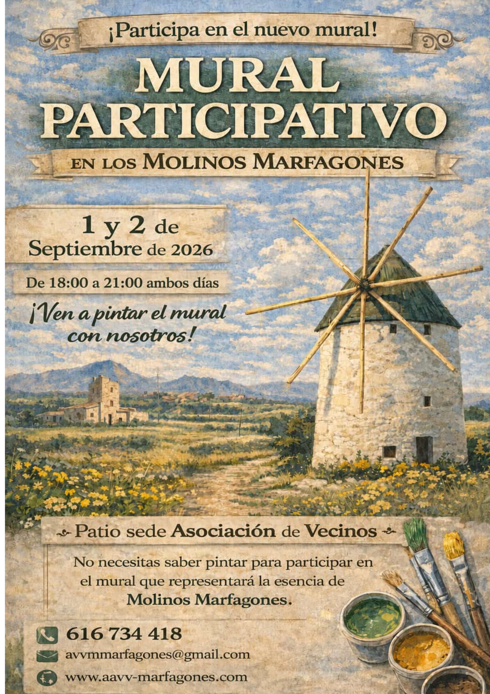 CULTURA CERCANA: MURAL PARTICIPATIVO EN MOLINOS MARFAGONES