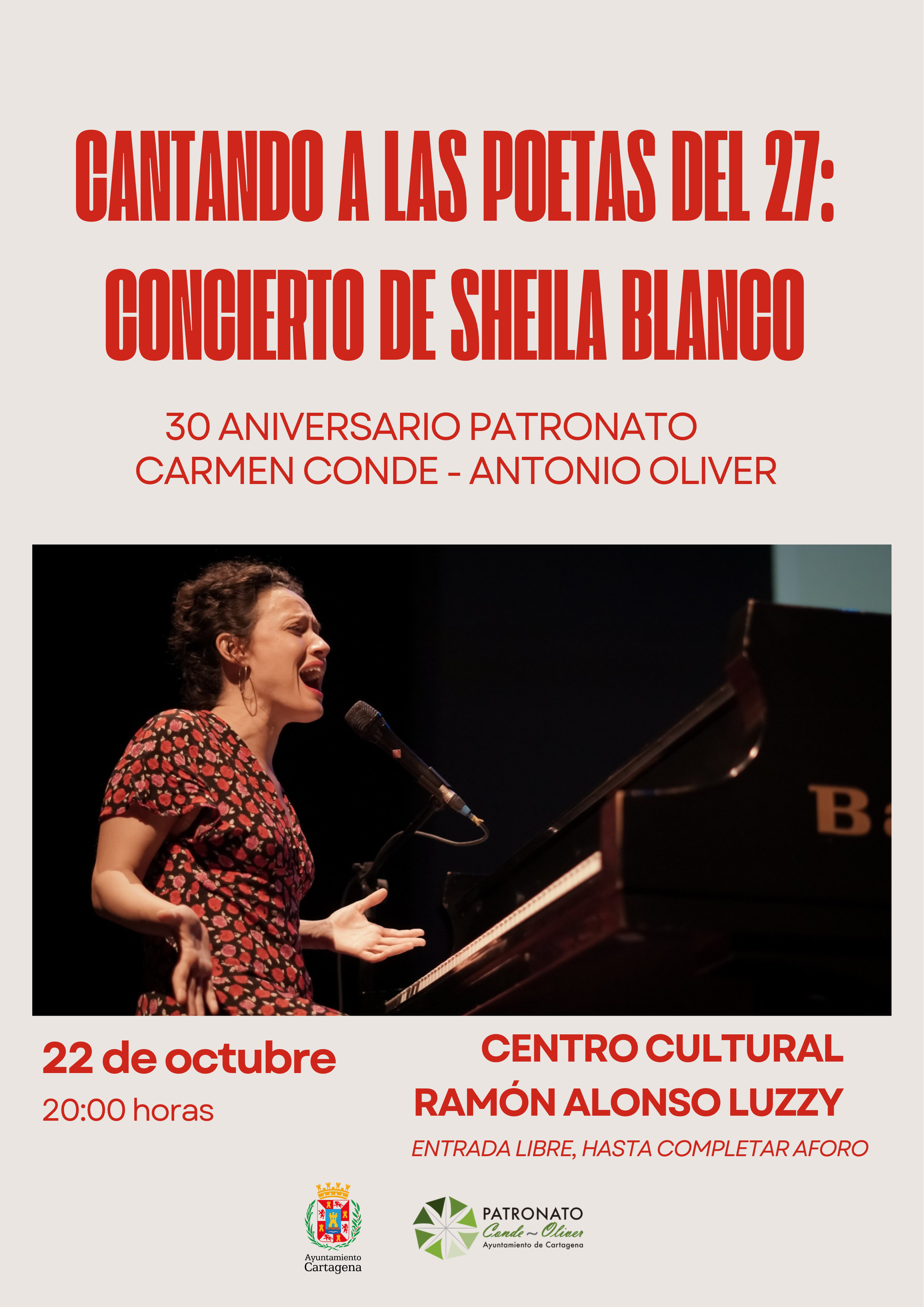 Concierto Sheila Blanco 'Cantando a las poetas del 27': 30 aniversario Patronato Carmen Conde - Antonio Oliver